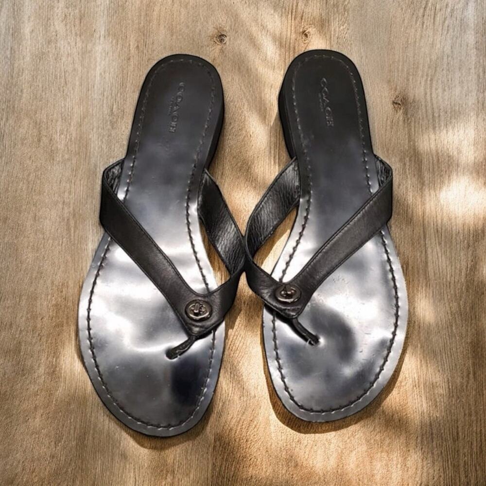 Coach Shelly Vintage Y2K flip flops, women’s 9.5B, Black